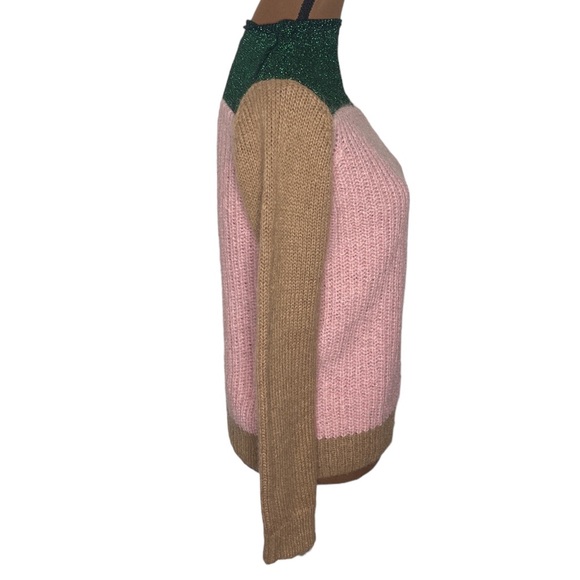 Scotch & Soda OK Bye Selina mohair blend colorblock high neck fuzzy sweater XS - Picture 4 of 16